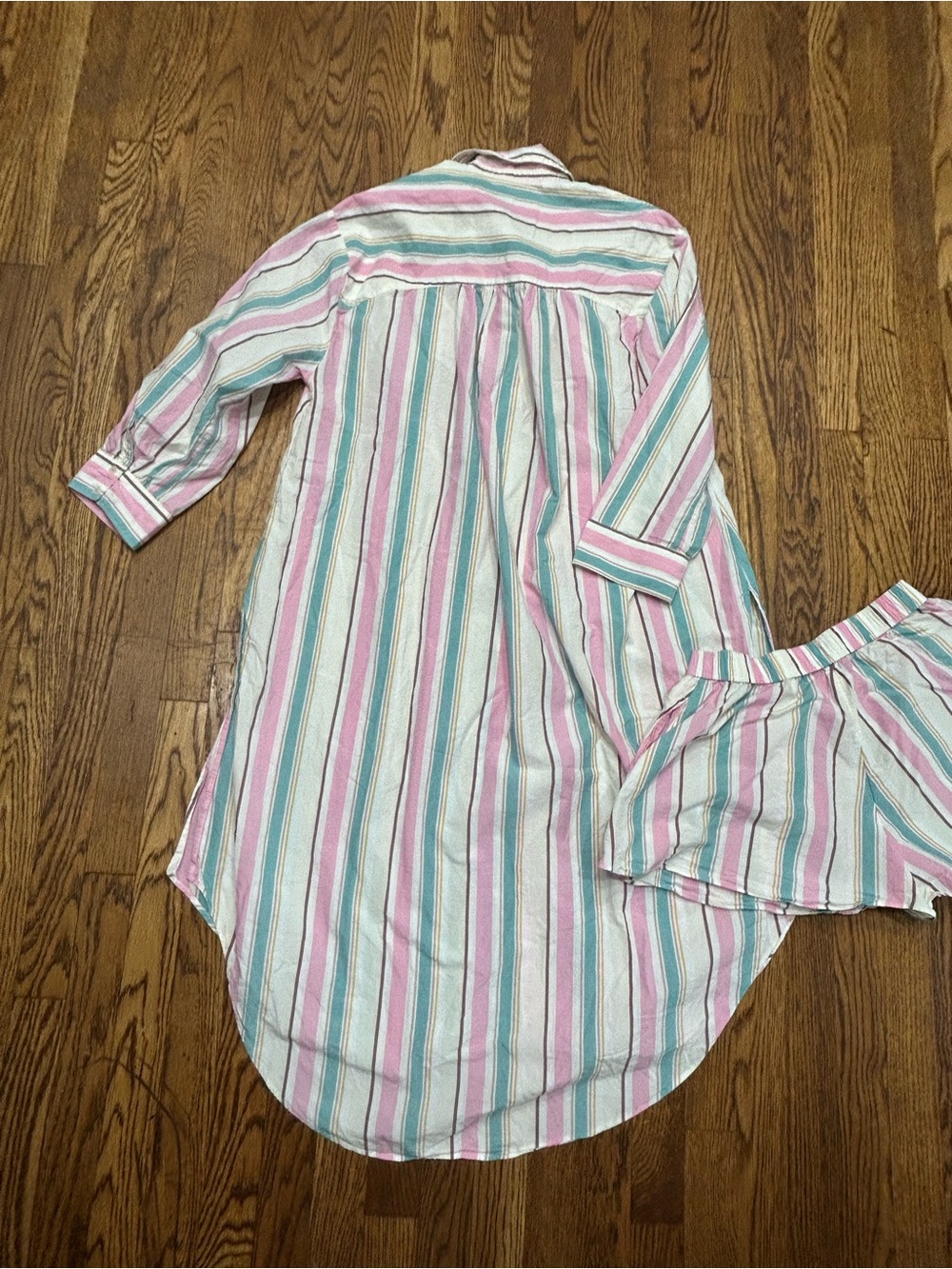 Anthropologie LyreBird Striped Pajama Set Small Sleep Shirt & Shorts Cottagecore - Picture 11 of 11